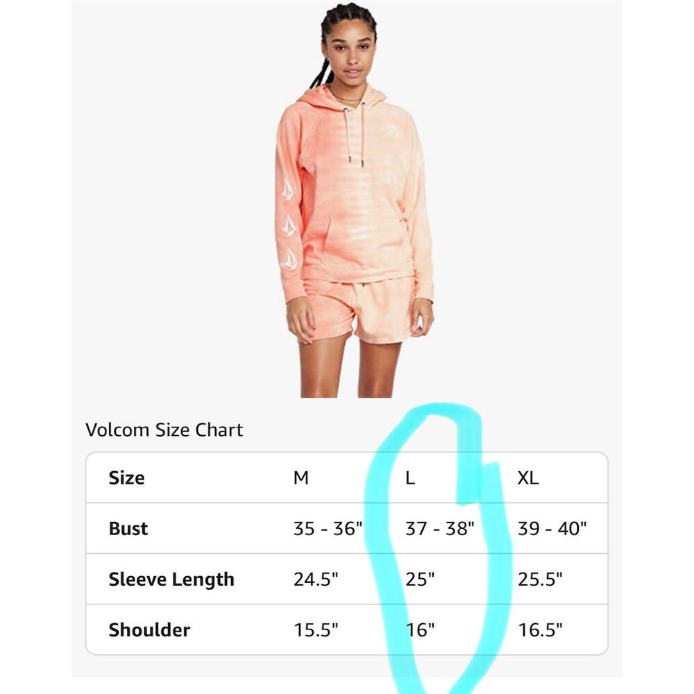 Volcom Women's Orange Iconic Stone Pullover Hoodie Size L *Rare* - Picture 8 of 8